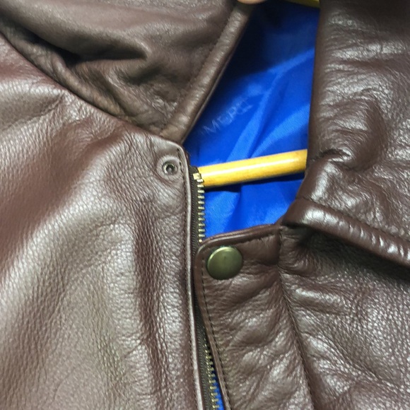 Merit Awards brown leather bomber jacket - Picture 5 of 5